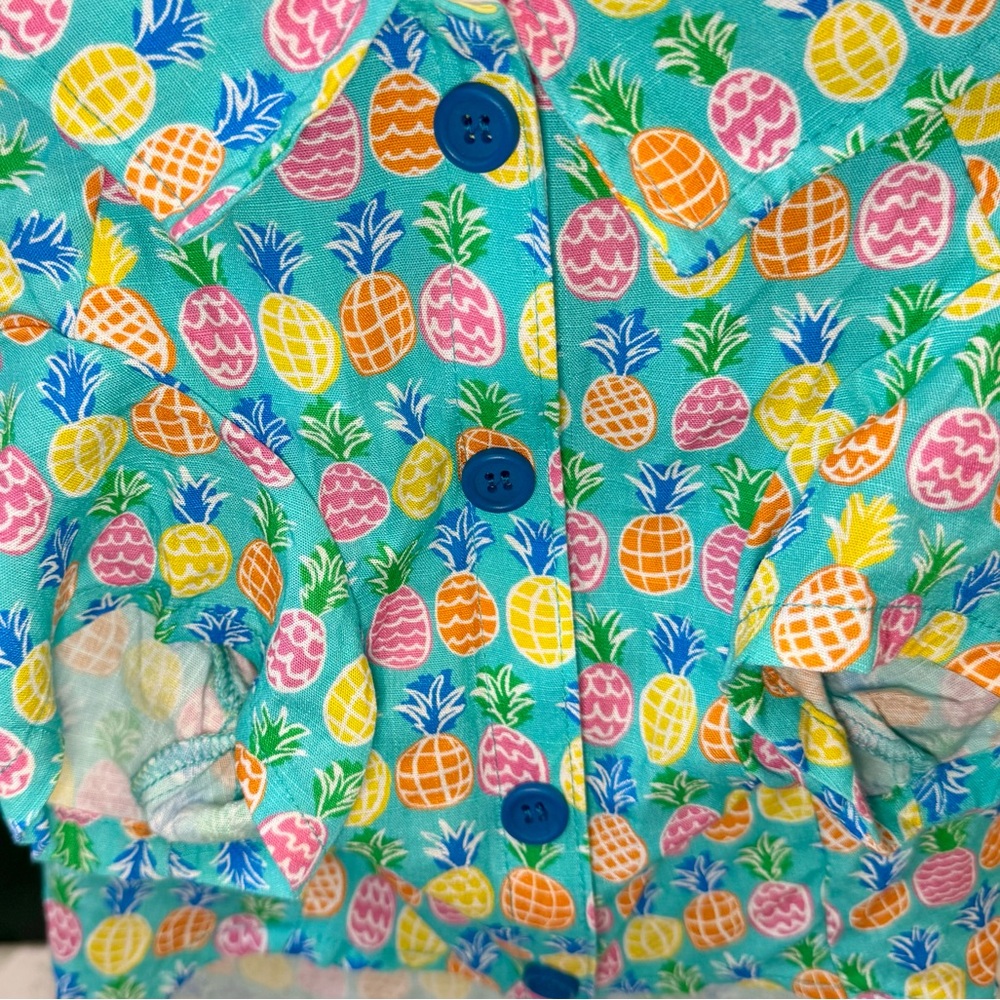 NWOT✨ Cynthia Rowley Multi Pineapple Hawaiian Style Pet Shirt, Medium *3/$15* - Picture 5 of 11